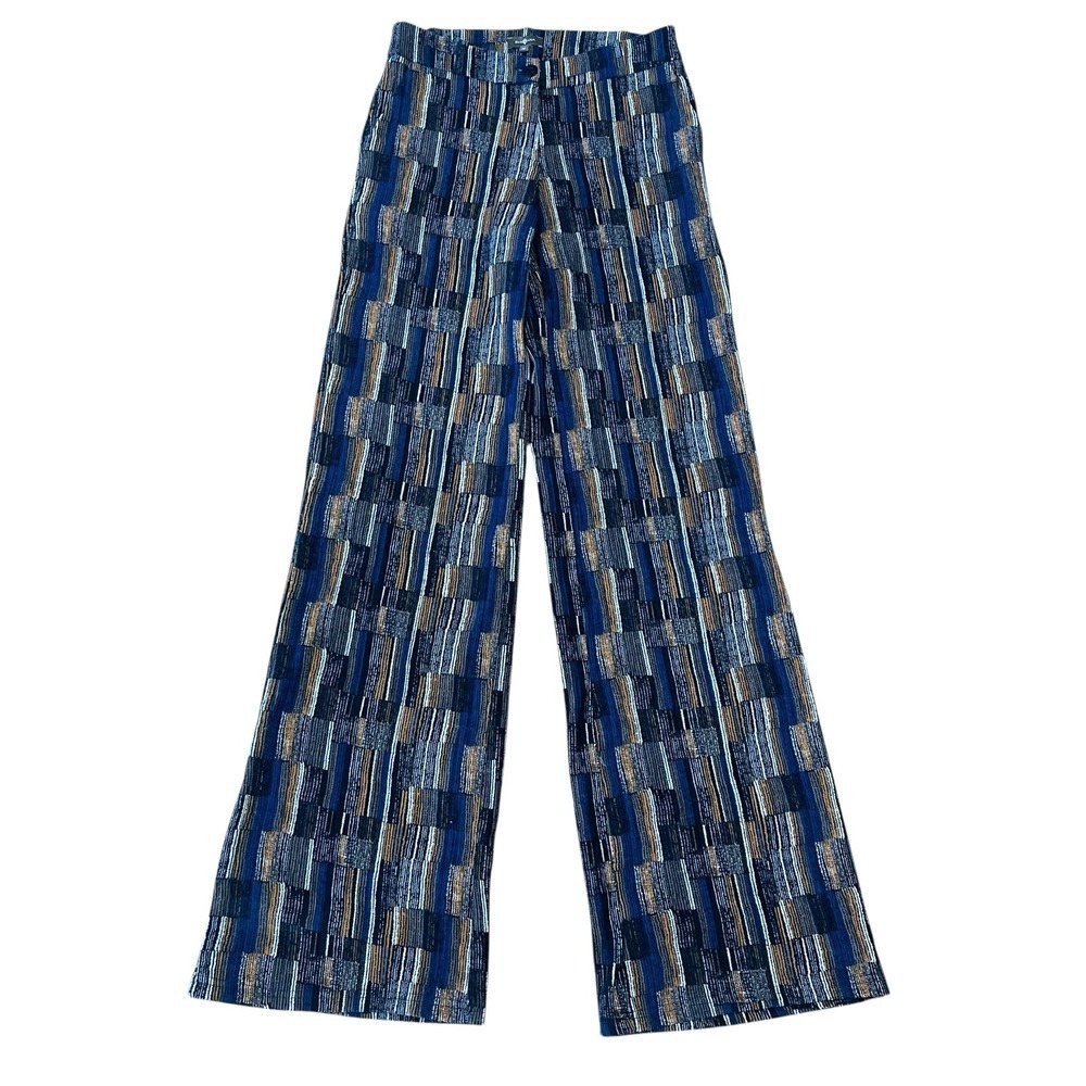 Surkana Spain Wide Leg Knit Pants Womens 8 Colorful Stretch Travel Boho Wander